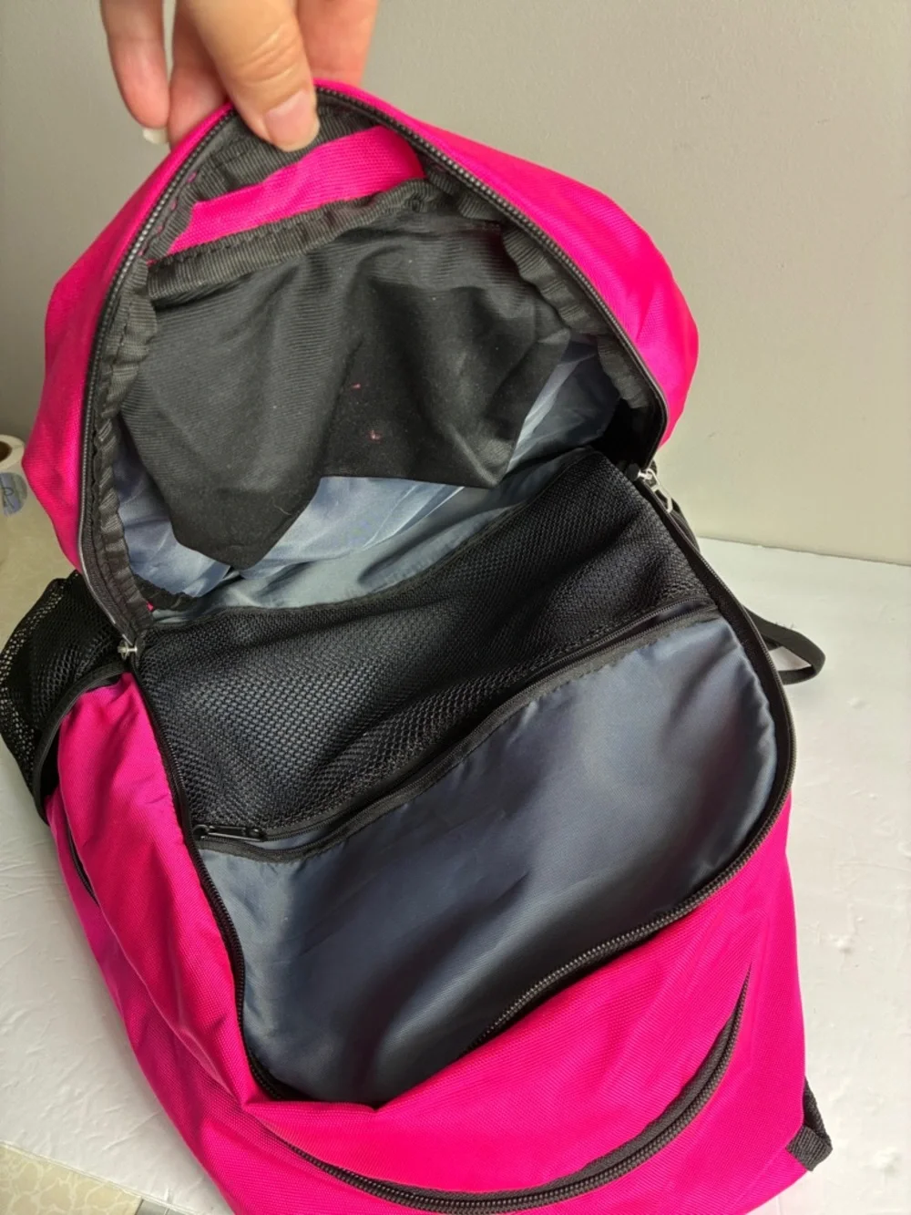 Adidas Pink Backpack Athletic Gym Bag Large Barbie Pink NWOT - Picture 6 of 7